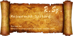 Reinprecht Szilárd névjegykártya